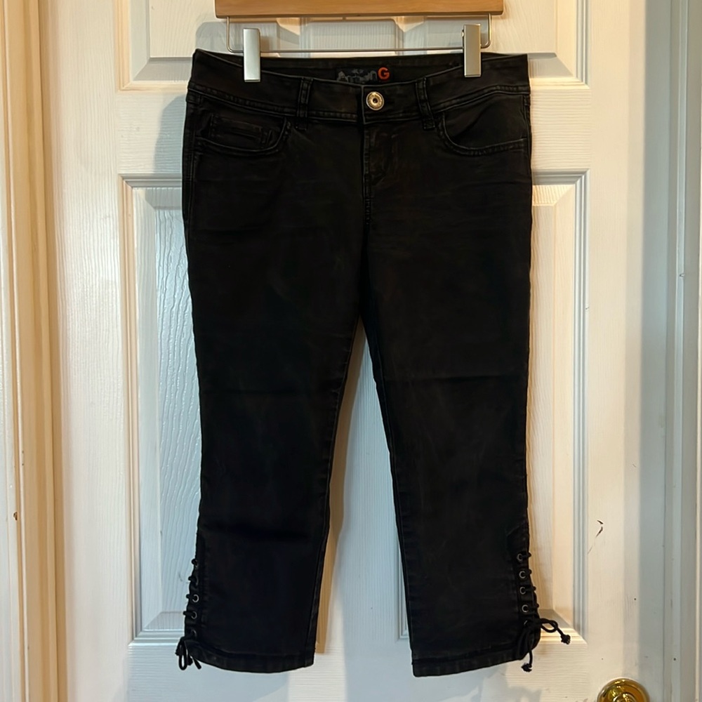 G By GUESS Cropped Lace Up Leg Jeans